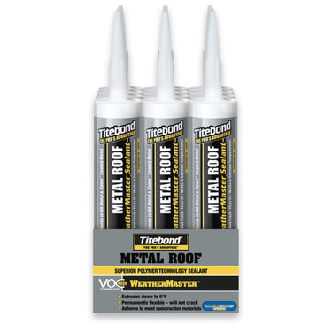 Titebond WeatherMaster Metal Roof: Atsparus Oro Sąlygoms ir Uraganams Polimerinis Hermetikas Stogams, Latakams, Palangėms ir kt.