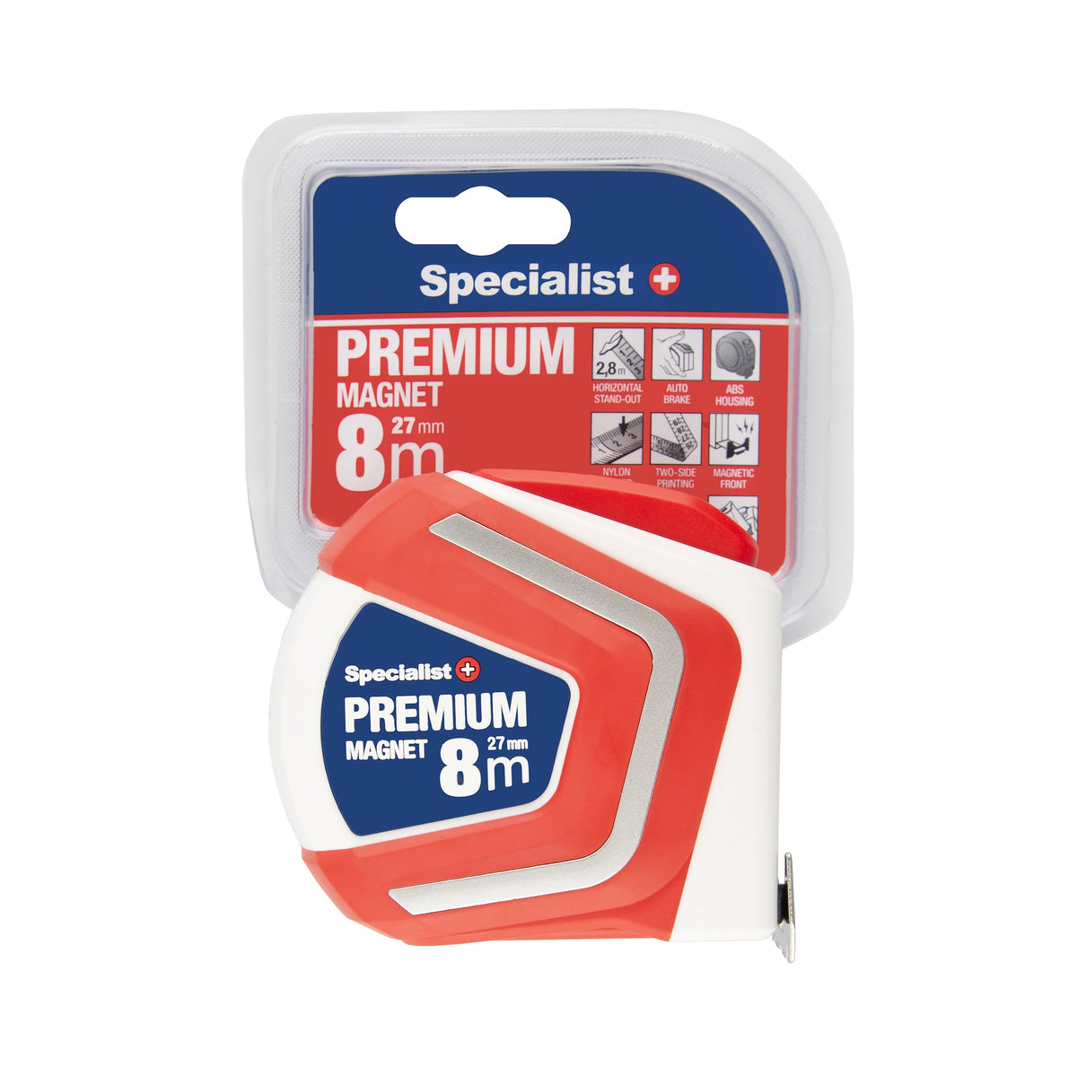 SPECIALIST+ ruletė PREMIUM 8 m, 27 mm