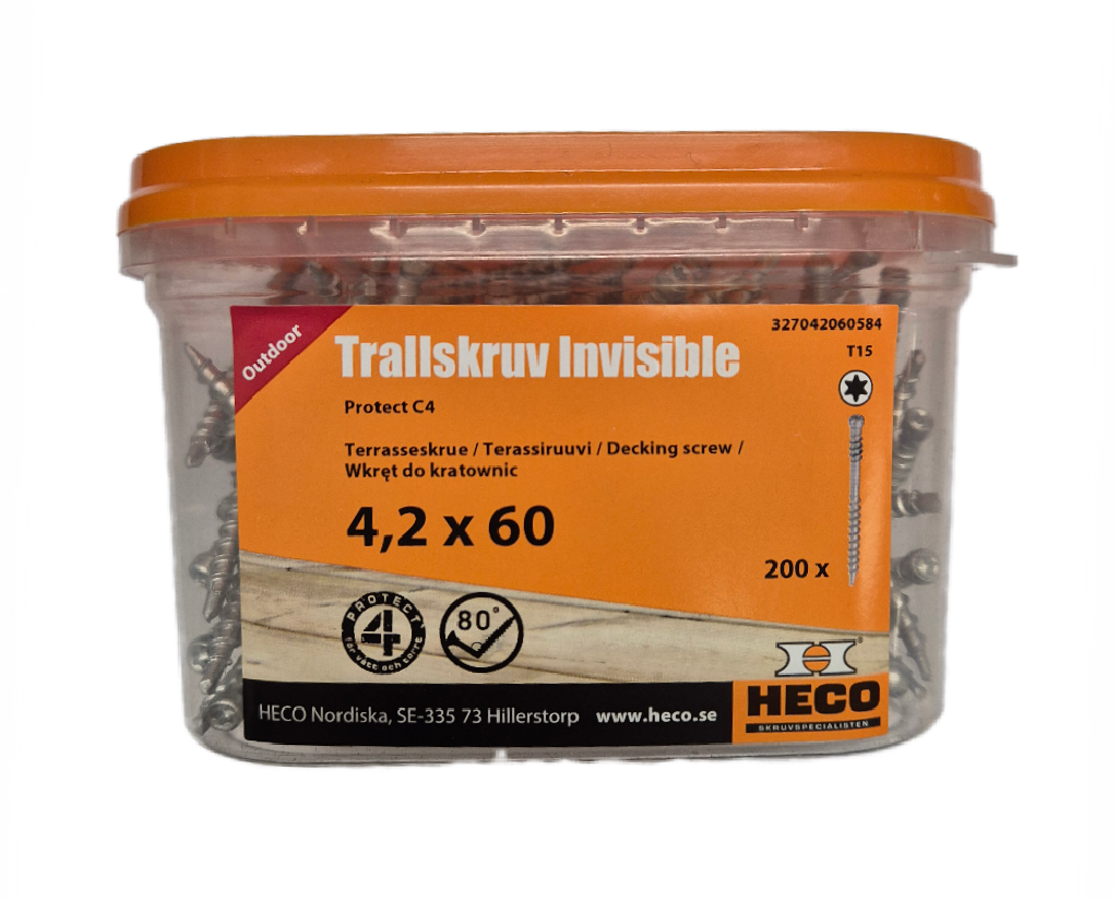 *C4* HECO Invisible - Medsraigčiai terasai (4.2 x 60 mm)