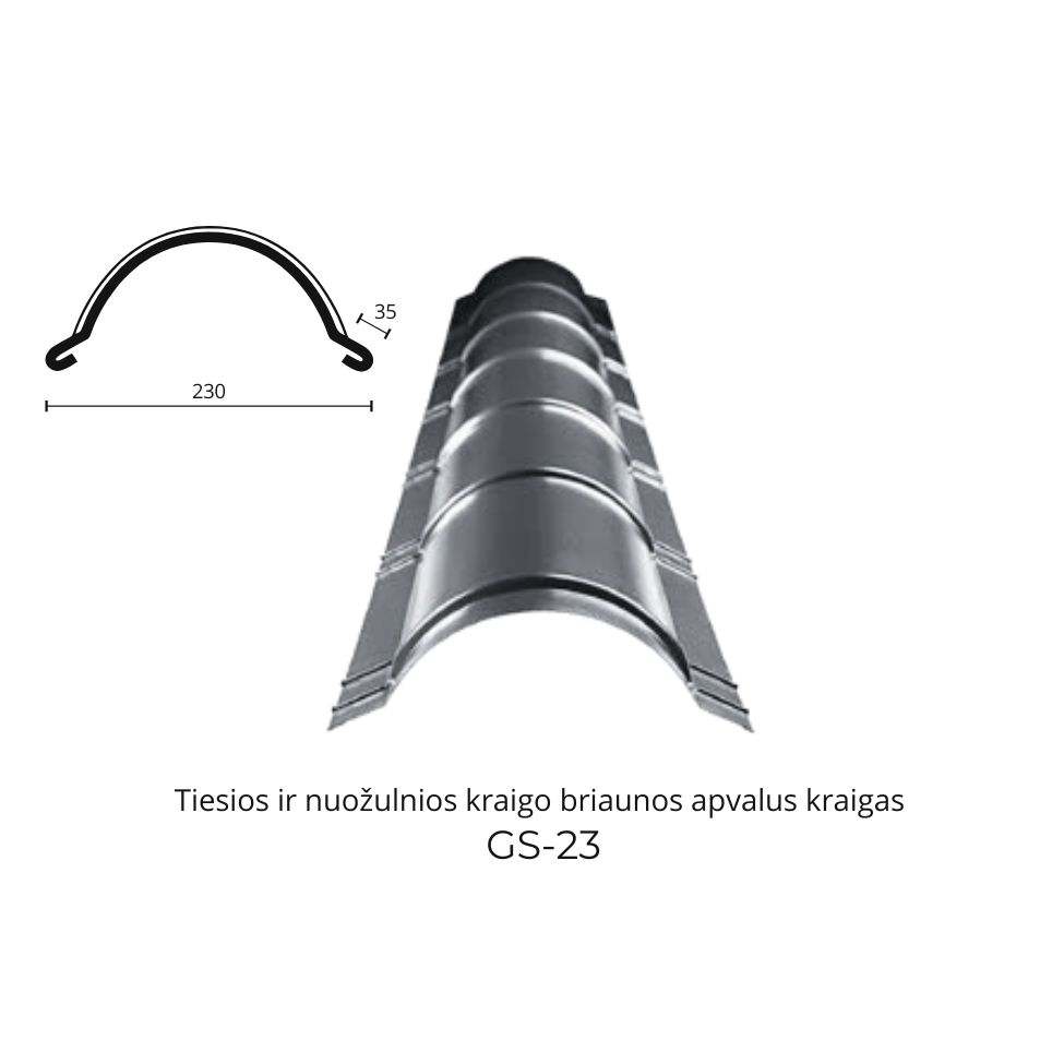 Plieninių čerpių apdailos elementai