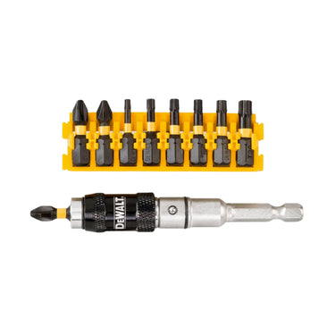 DeWALT lankstomas laikiklis + antgalių suktuvams komplektas (10 vnt.)