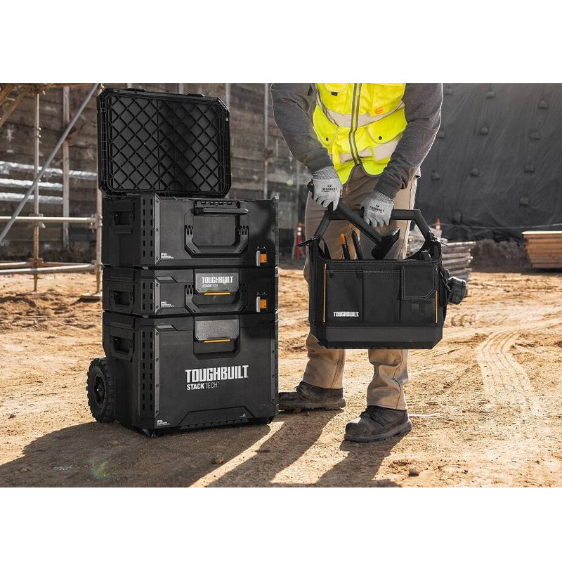 TOUGHBUILT STACKTECH - 3 dalių įrankių dėžių rinkinys su ratukais