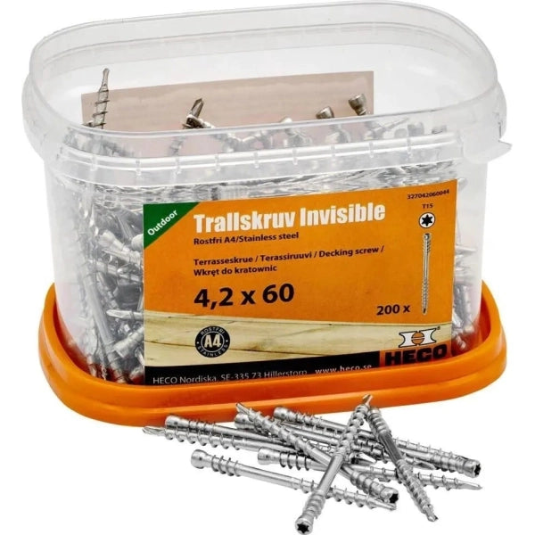 *A4* HECO Invisible - Medsraigčiai terasai (4.2 x 60 mm)